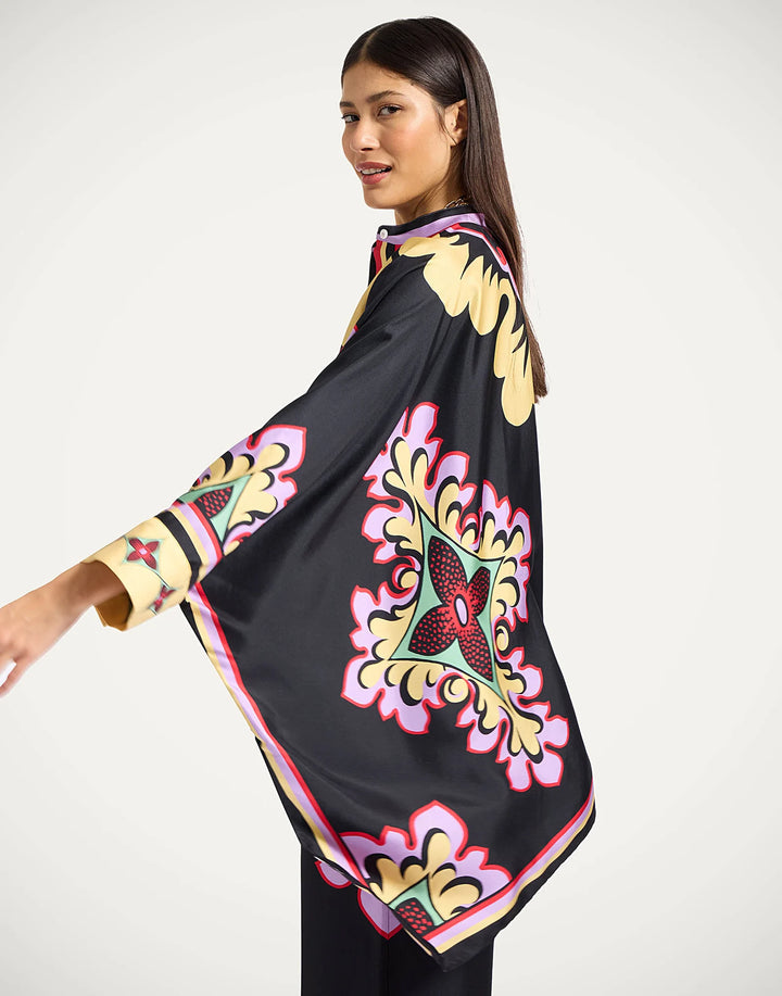 Foulard Shirt - Palazzo Placée Lilac in Silk Twill