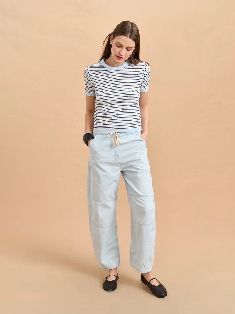 Short Sleeve Ronnie Tee - Blue Stripe