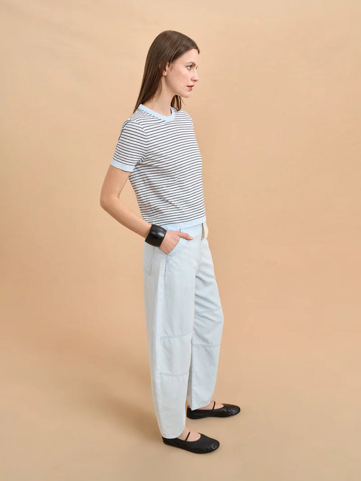 Short Sleeve Ronnie Tee - Blue Stripe