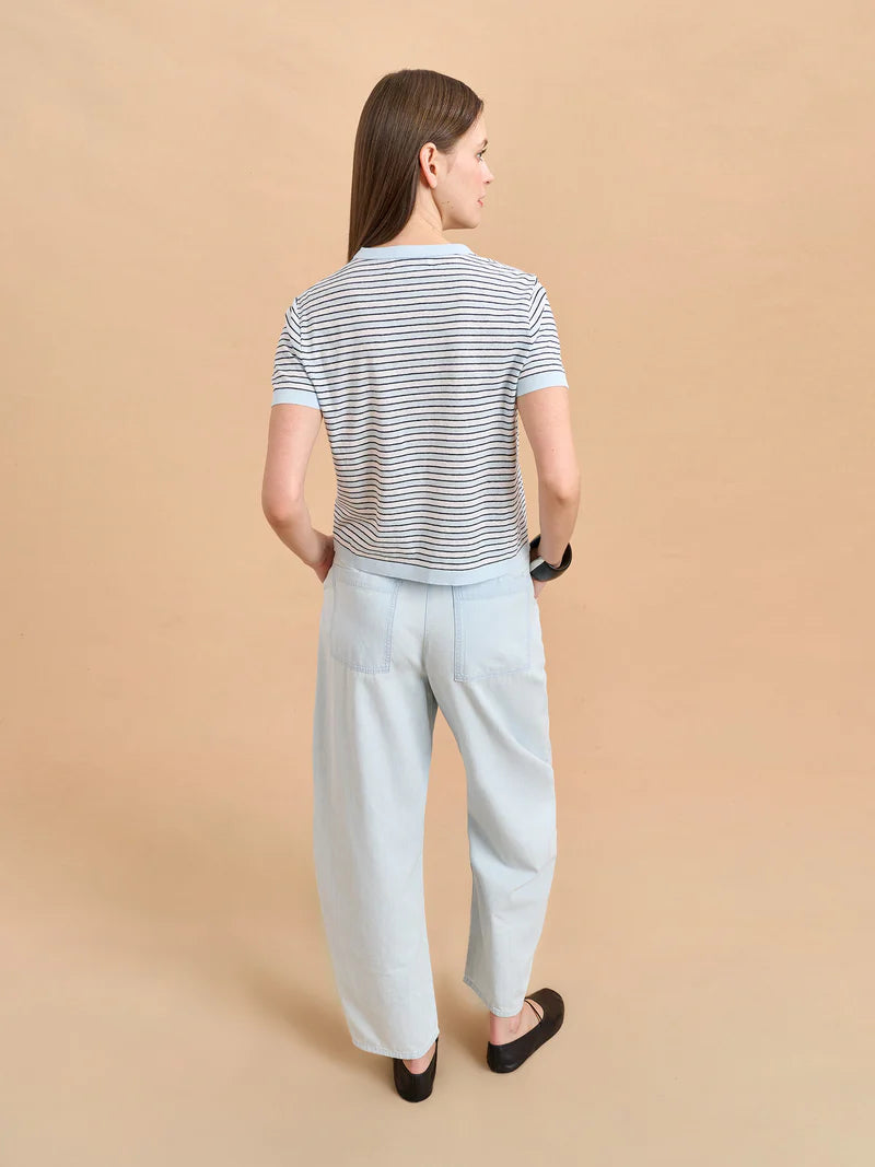 Short Sleeve Ronnie Tee - Blue Stripe