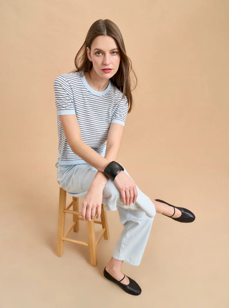 Short Sleeve Ronnie Tee - Blue Stripe