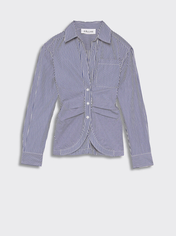 SIERRA Shirt - Navy/White Stripe