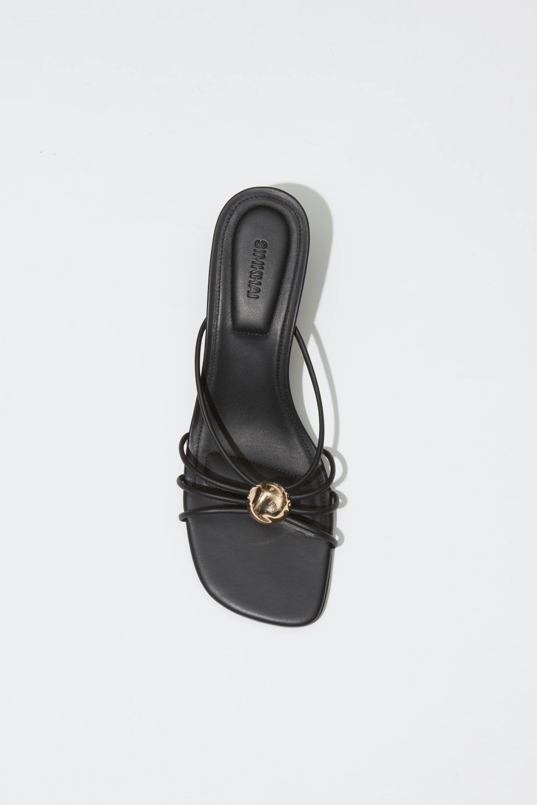 Amaya Leather Strappy Kitten Heel - Black