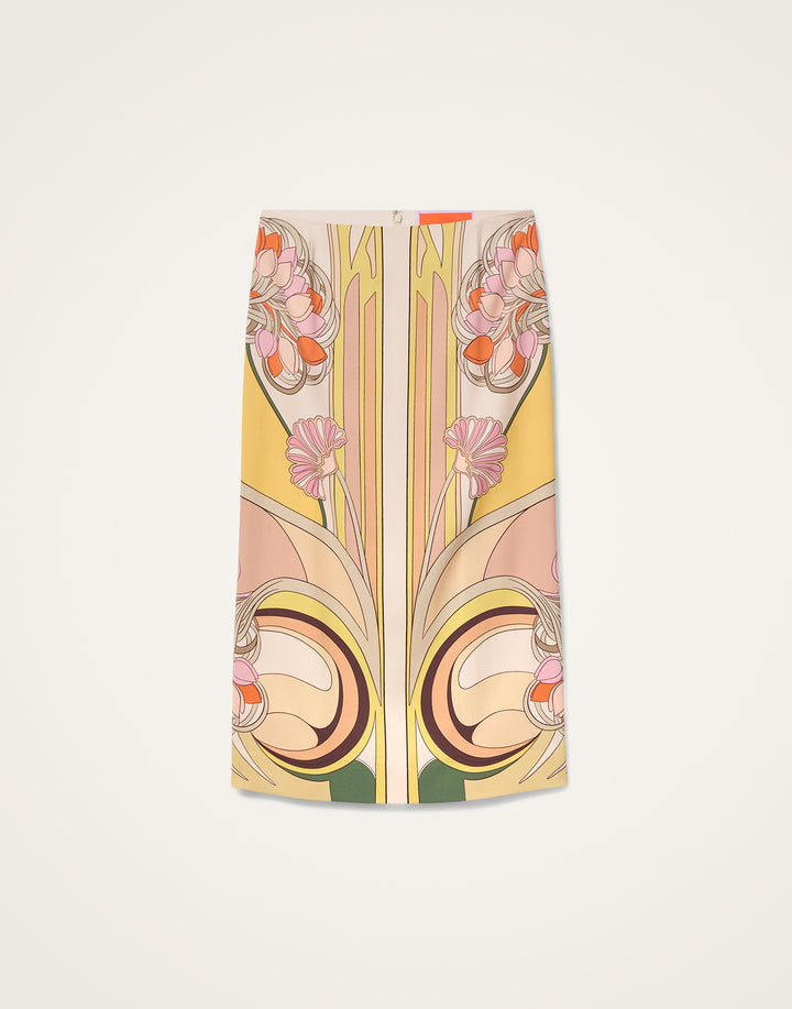 Pencil Skirt Placee - Green Multi