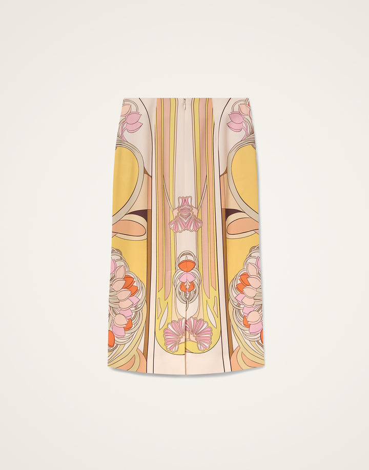 Pencil Skirt Placee - Green Multi