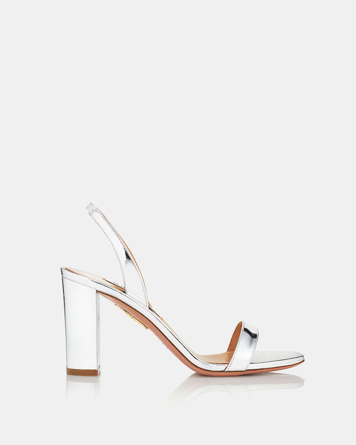 SO NUDE BLOCK SANDAL 85mm - Silver