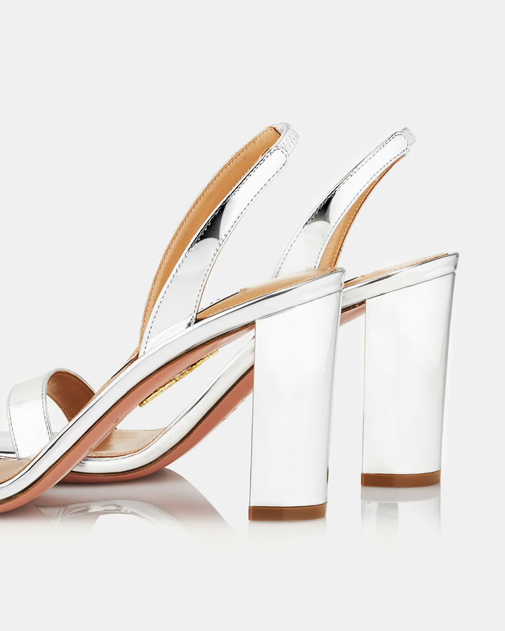 SO NUDE BLOCK SANDAL 85mm - Silver