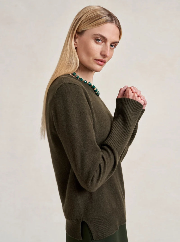 Solid Lean Lines Sweater - Dark Green