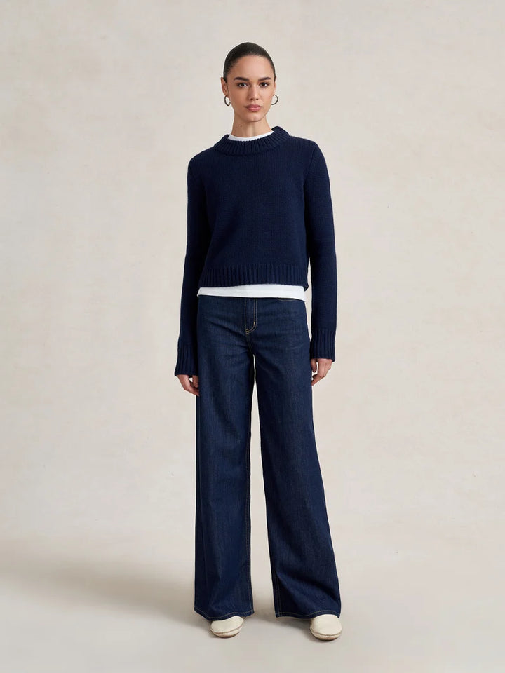 Solid Mini Marin Sweater - Navy