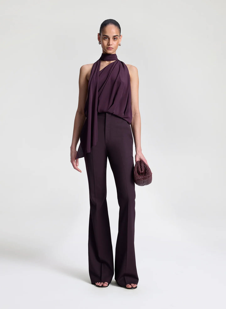 Sophie Stretch Tailored Pant - Deep Plum