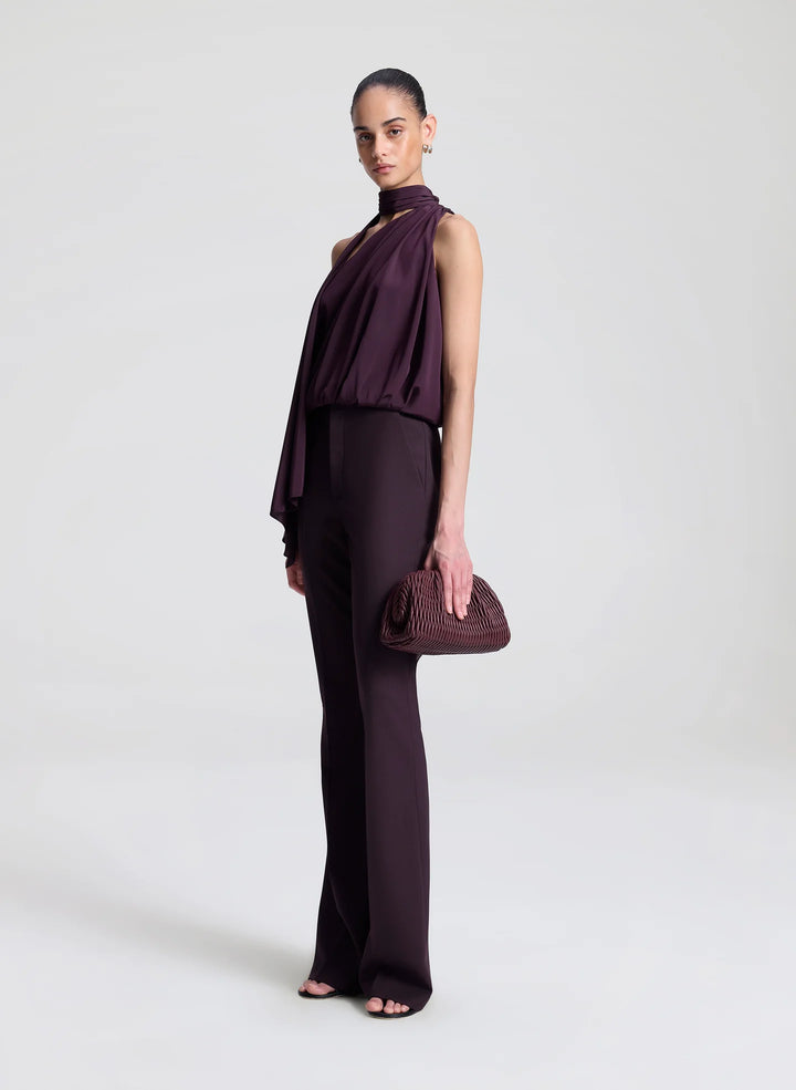 Sophie Stretch Tailored Pant - Deep Plum