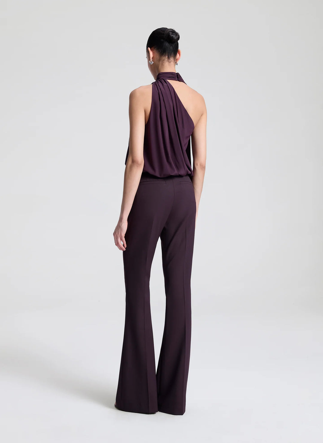 Sophie Stretch Tailored Pant - Deep Plum