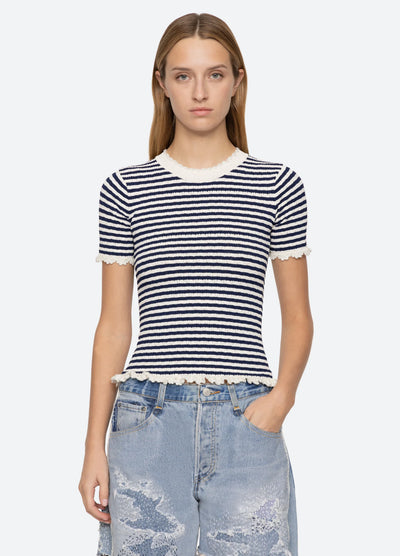 Addy Top - Navy Stripe Multi