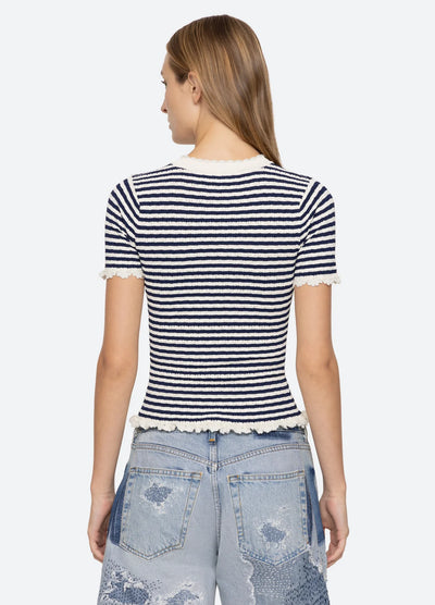Addy Top - Navy Stripe Multi