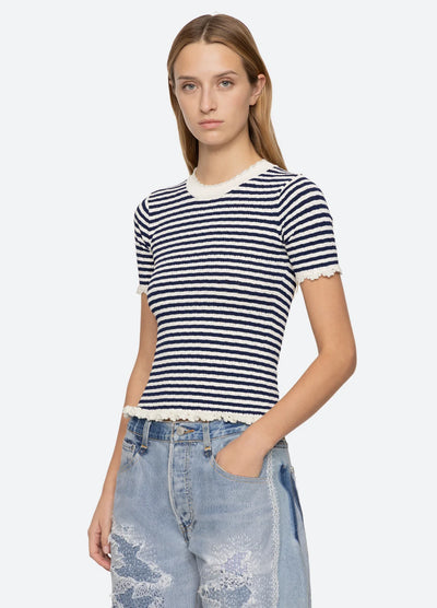 Addy Top - Navy Stripe Multi