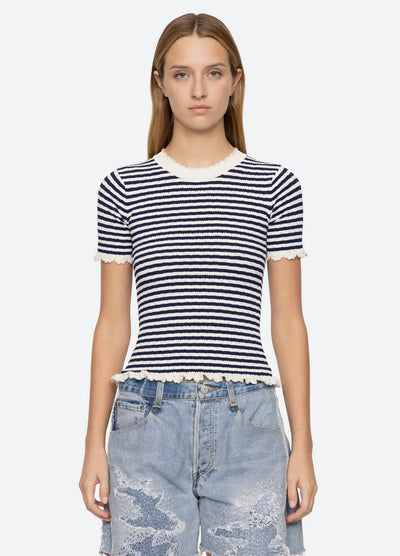 Addy Top - Navy Stripe Multi