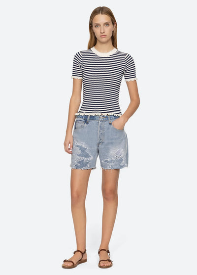 Addy Top - Navy Stripe Multi