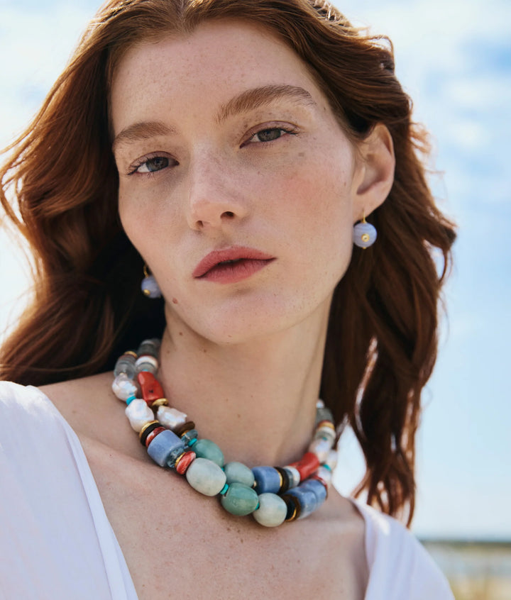 Comet Earrings - Blue Agate