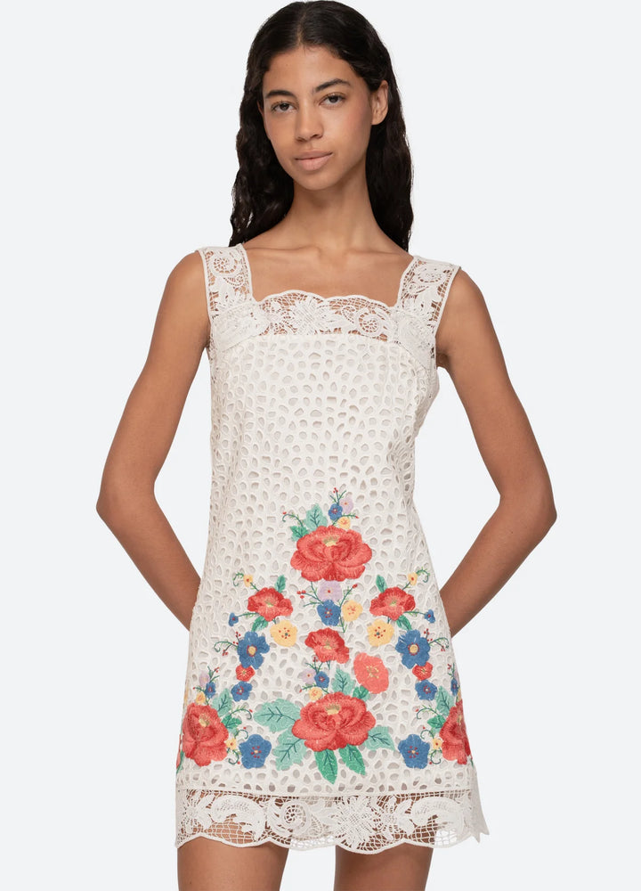 Astrid Mini Dress - White Multi