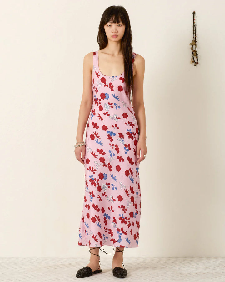 Adele Tutu Bloom Silk Dress - Pink Multi