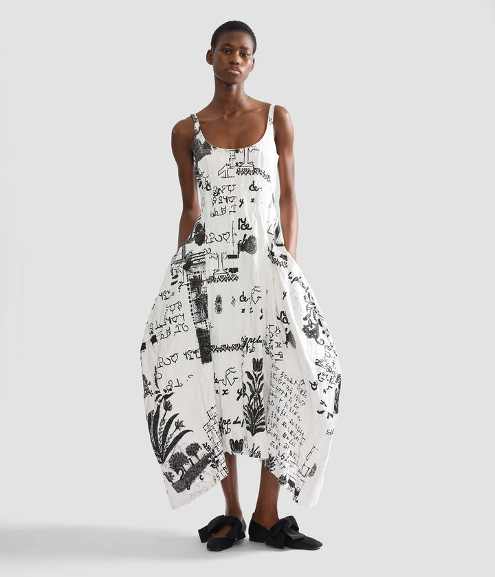 Metallised Cotton Draped Mini - White Multi