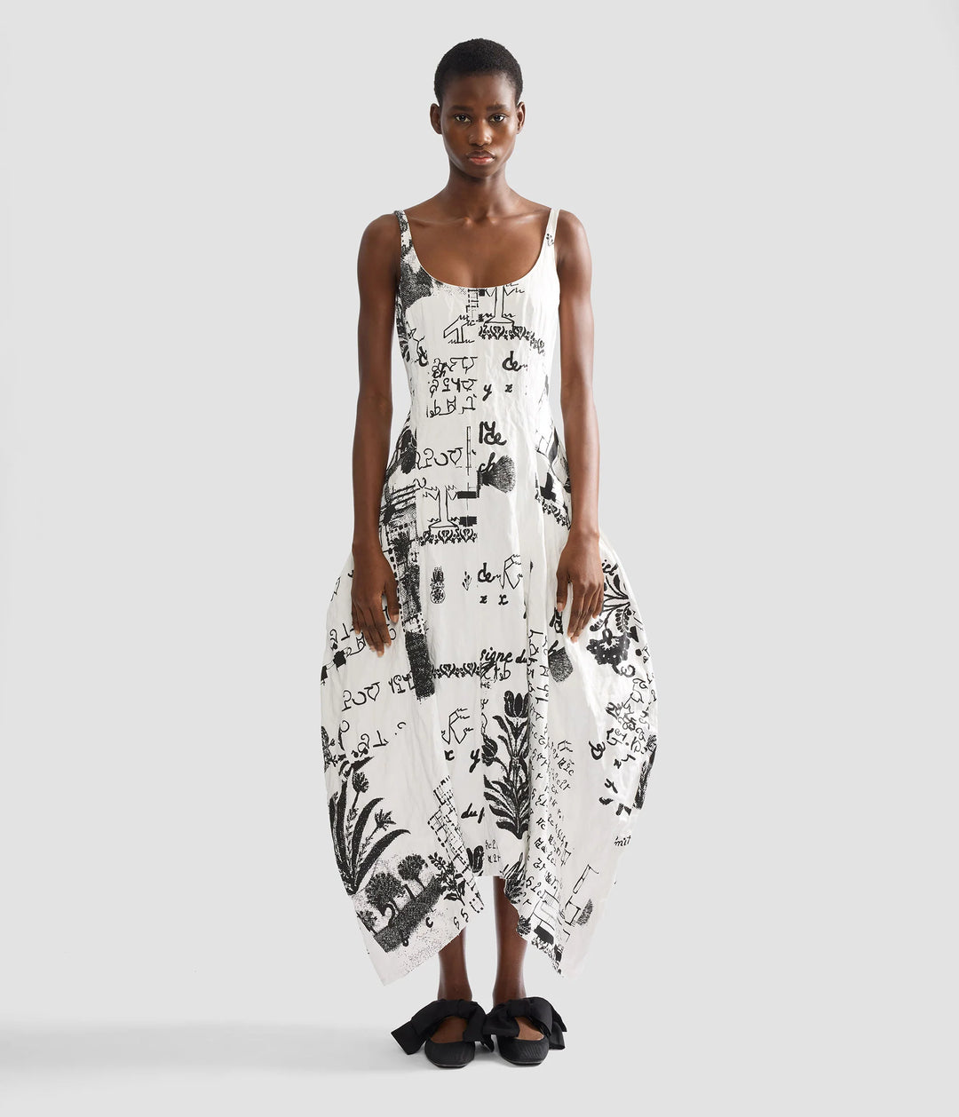 Metallised Cotton Draped Mini - White Multi