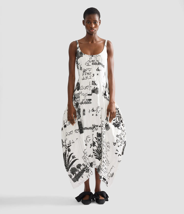 Metallised Cotton Draped Mini - White Multi
