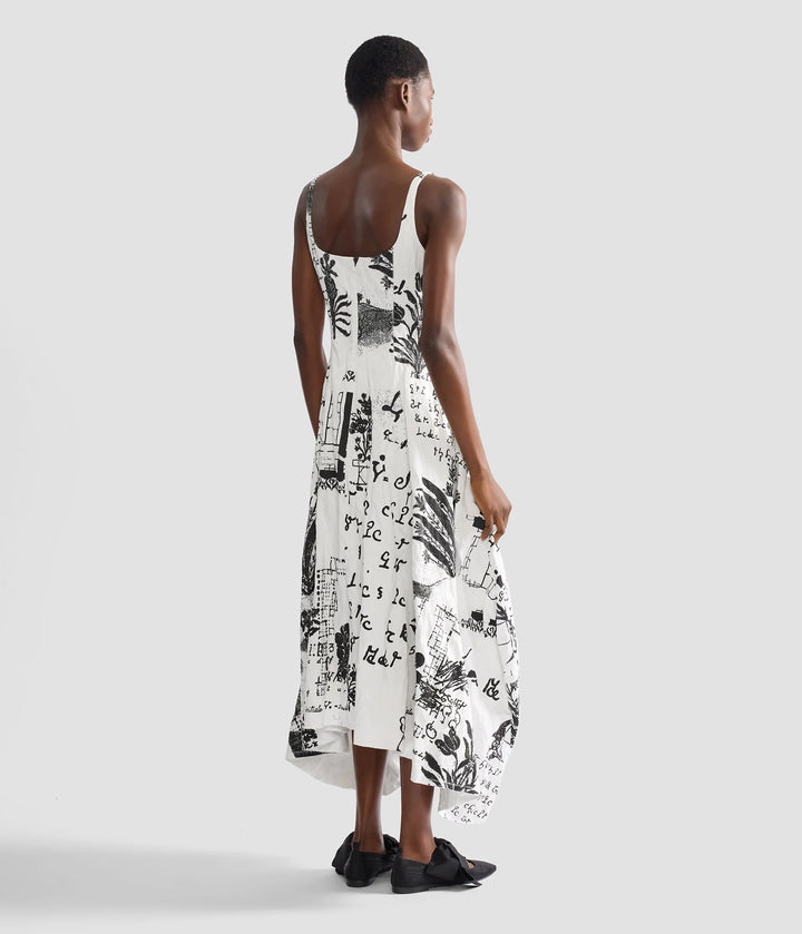 Metallised Cotton Draped Mini - White Multi