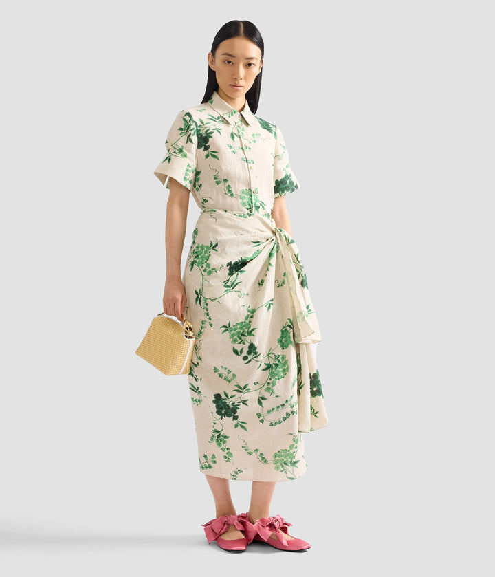 Floral Linen Shirt - Green Multi