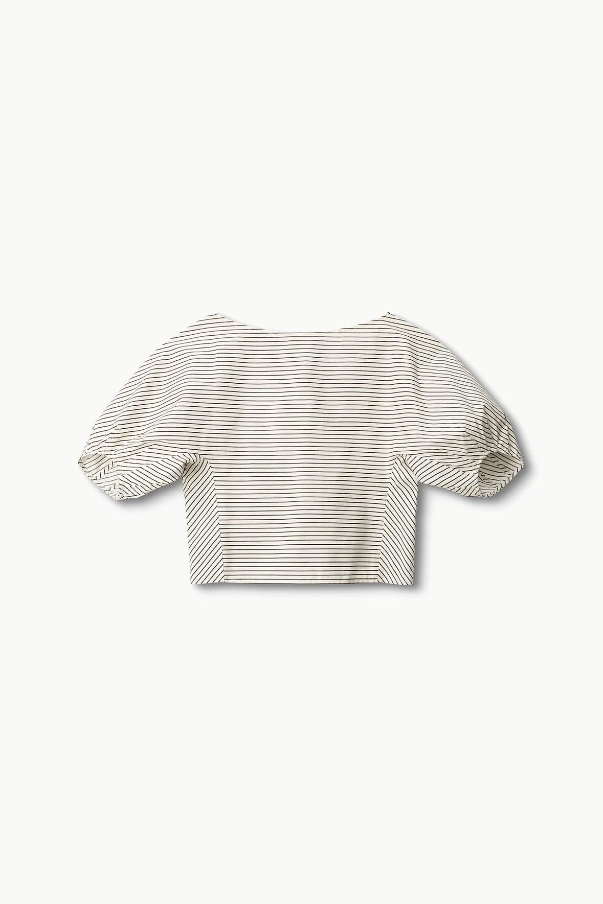 DIDI TOP - IVORY DARK OAK MICRO STRIPE