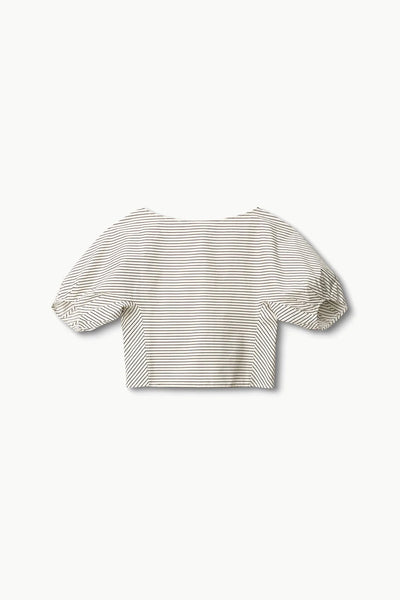 DIDI TOP - IVORY DARK OAK MICRO STRIPE