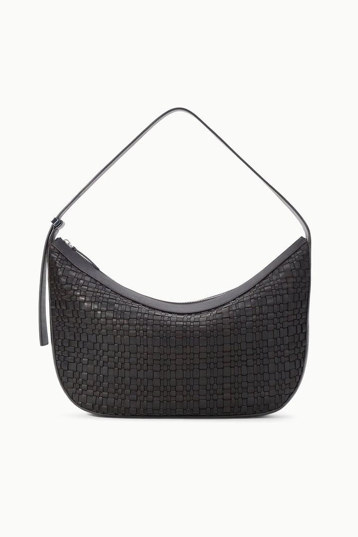 LARGE DEMY SHOULDER BAG ESPRESSO WOVEN LEATHER