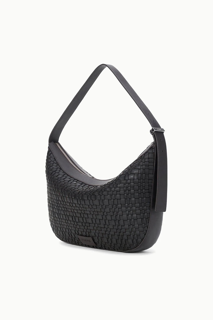 LARGE DEMY SHOULDER BAG ESPRESSO WOVEN LEATHER