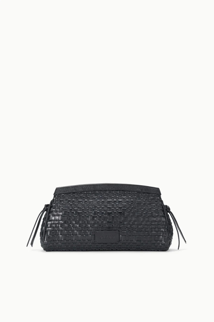 MAUDE CONVERTIBLE Woven Clutch - Black