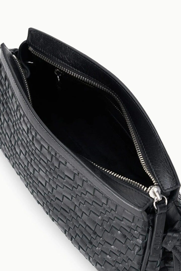 MAUDE CONVERTIBLE Woven Clutch - Black
