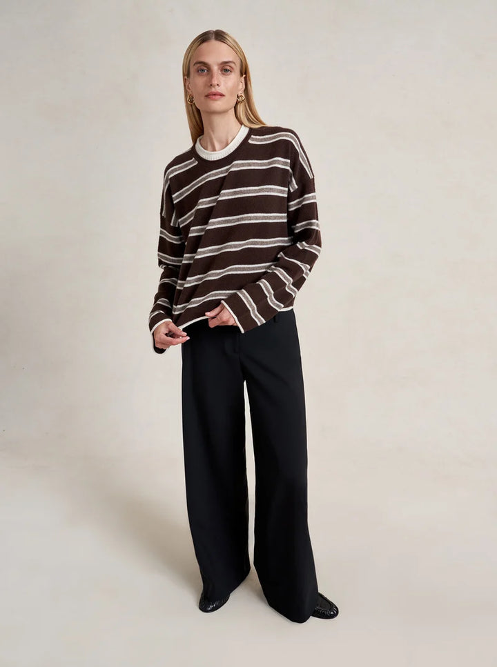 Striped Dominick Sweater - Brown/Taupe