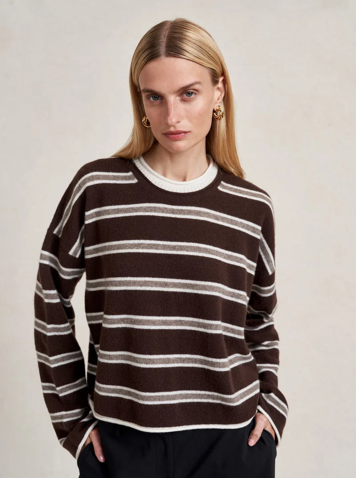 Striped Dominick Sweater - Brown/Taupe
