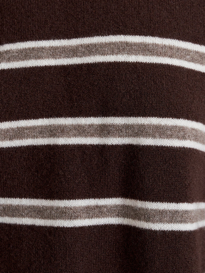 Striped Dominick Sweater - Brown/Taupe