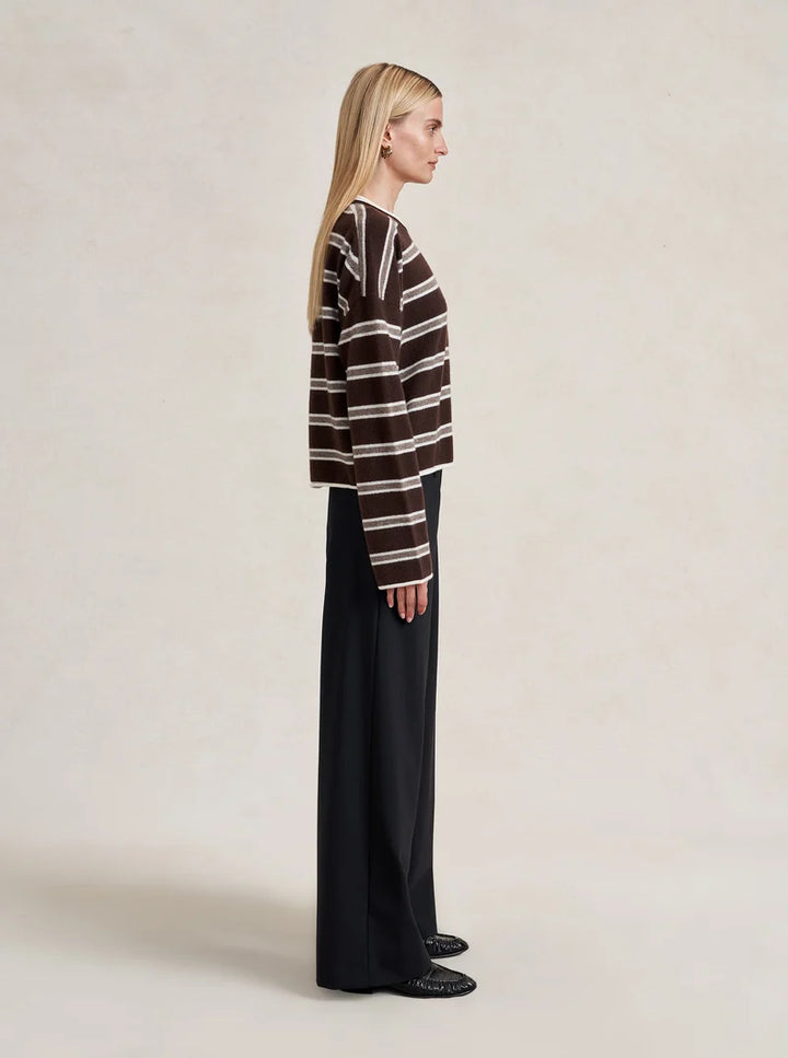 Striped Dominick Sweater - Brown/Taupe