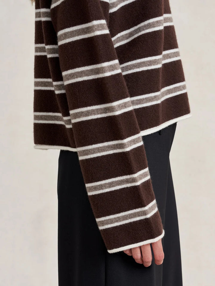 Striped Dominick Sweater - Brown/Taupe