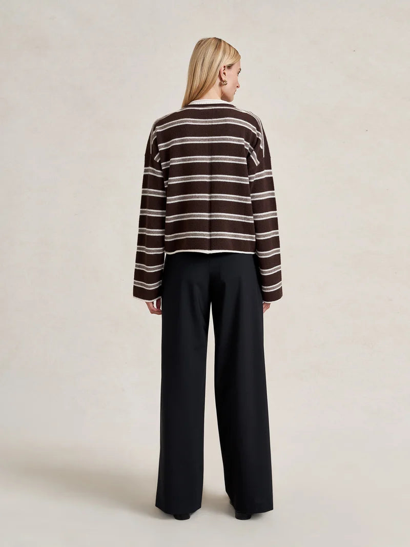 Striped Dominick Sweater - Brown/Taupe
