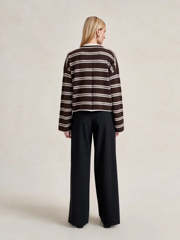 Striped Dominick Sweater - Brown/Taupe