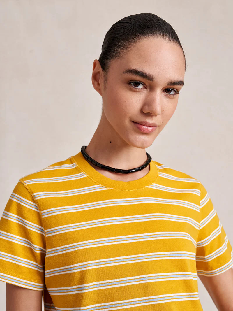 Striped Mol Tee - Mustard/Ivory