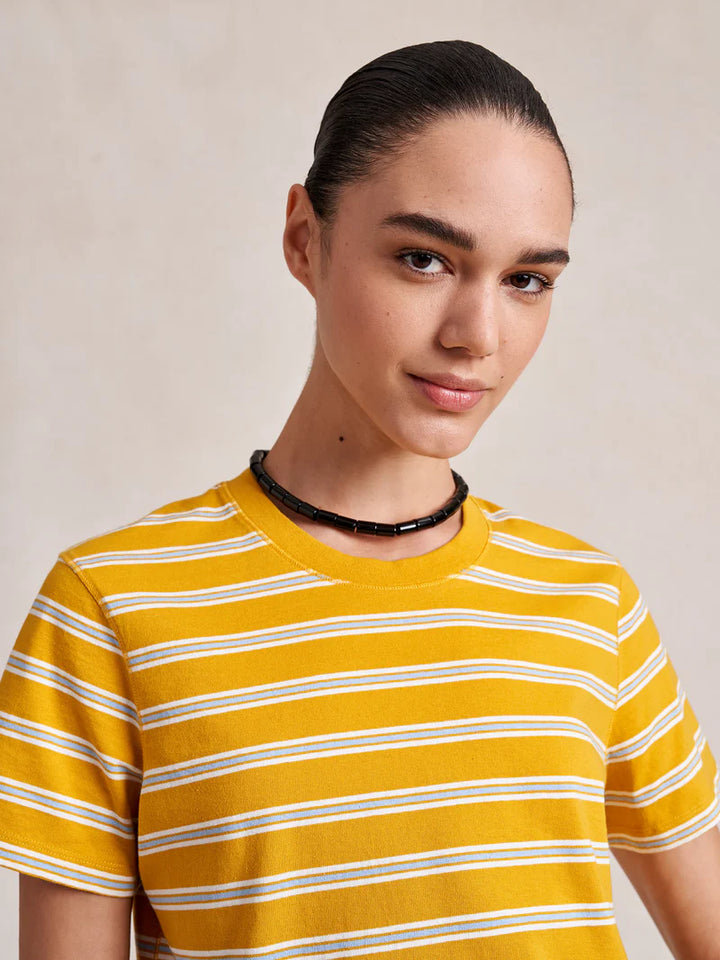 Striped Mol Tee - Mustard/Ivory