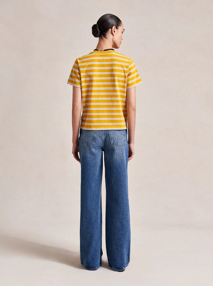 Striped Mol Tee - Mustard/Ivory