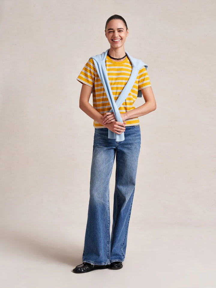 Striped Mol Tee - Mustard/Ivory