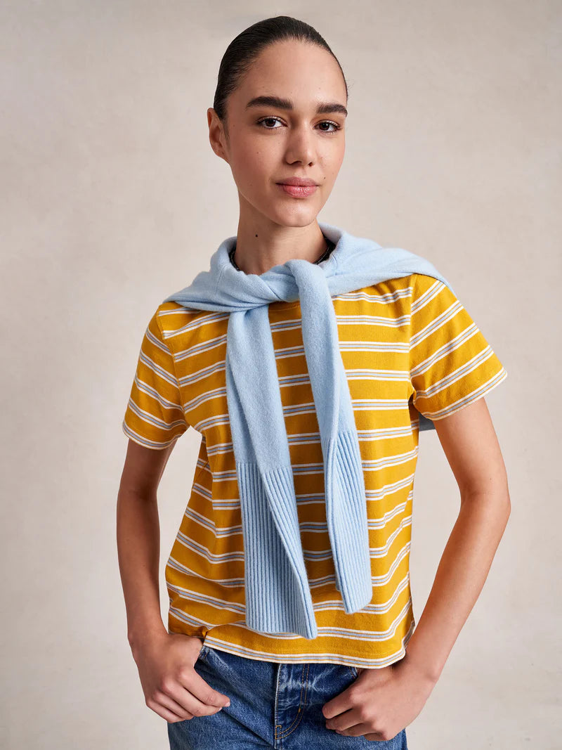 Striped Mol Tee - Mustard/Ivory