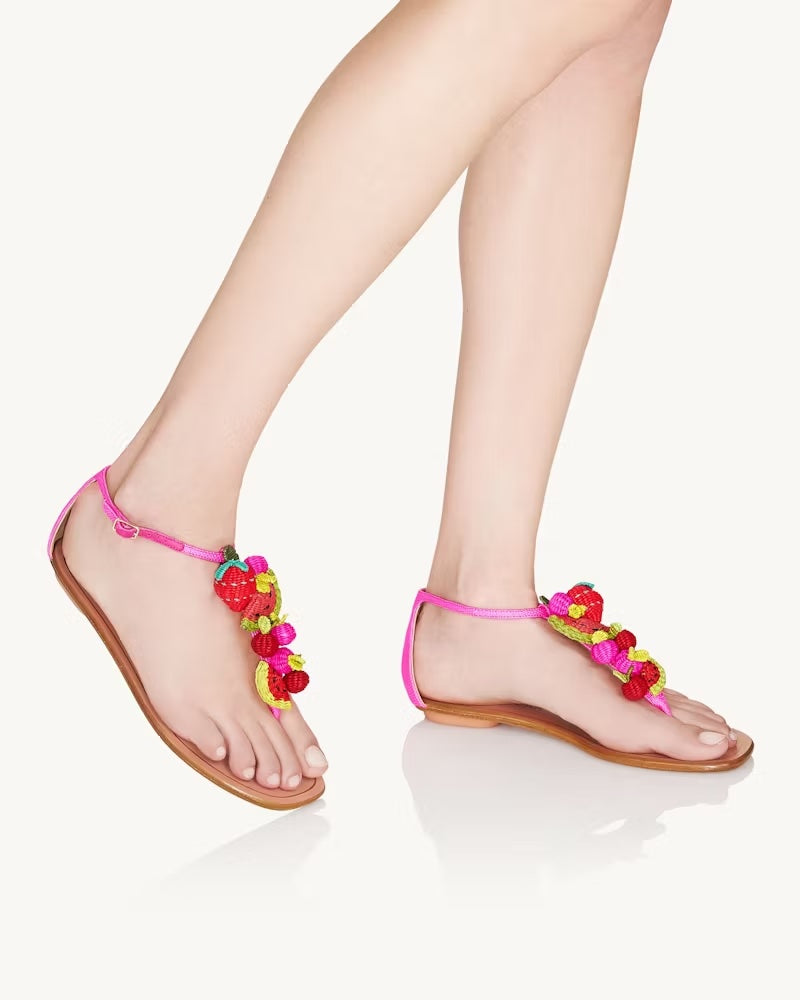 Strawberry Punch Sandal Flat - Fuchsia