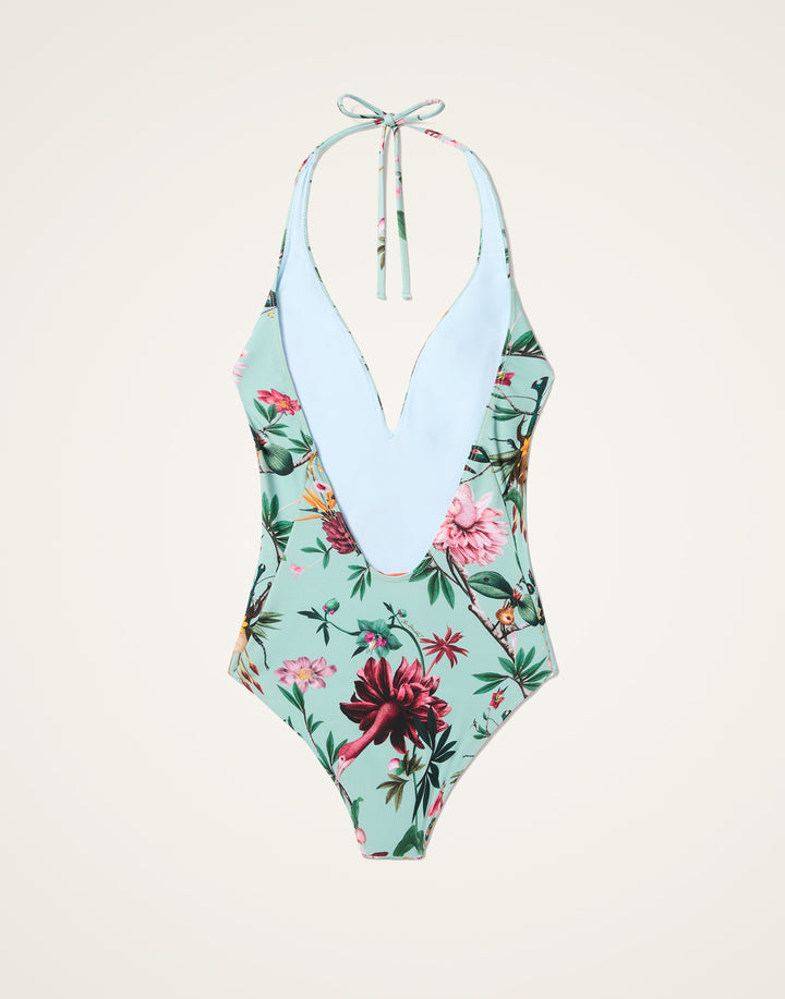 Sexy Swimsuit - Zooflora Mini Light Blue in Lycra