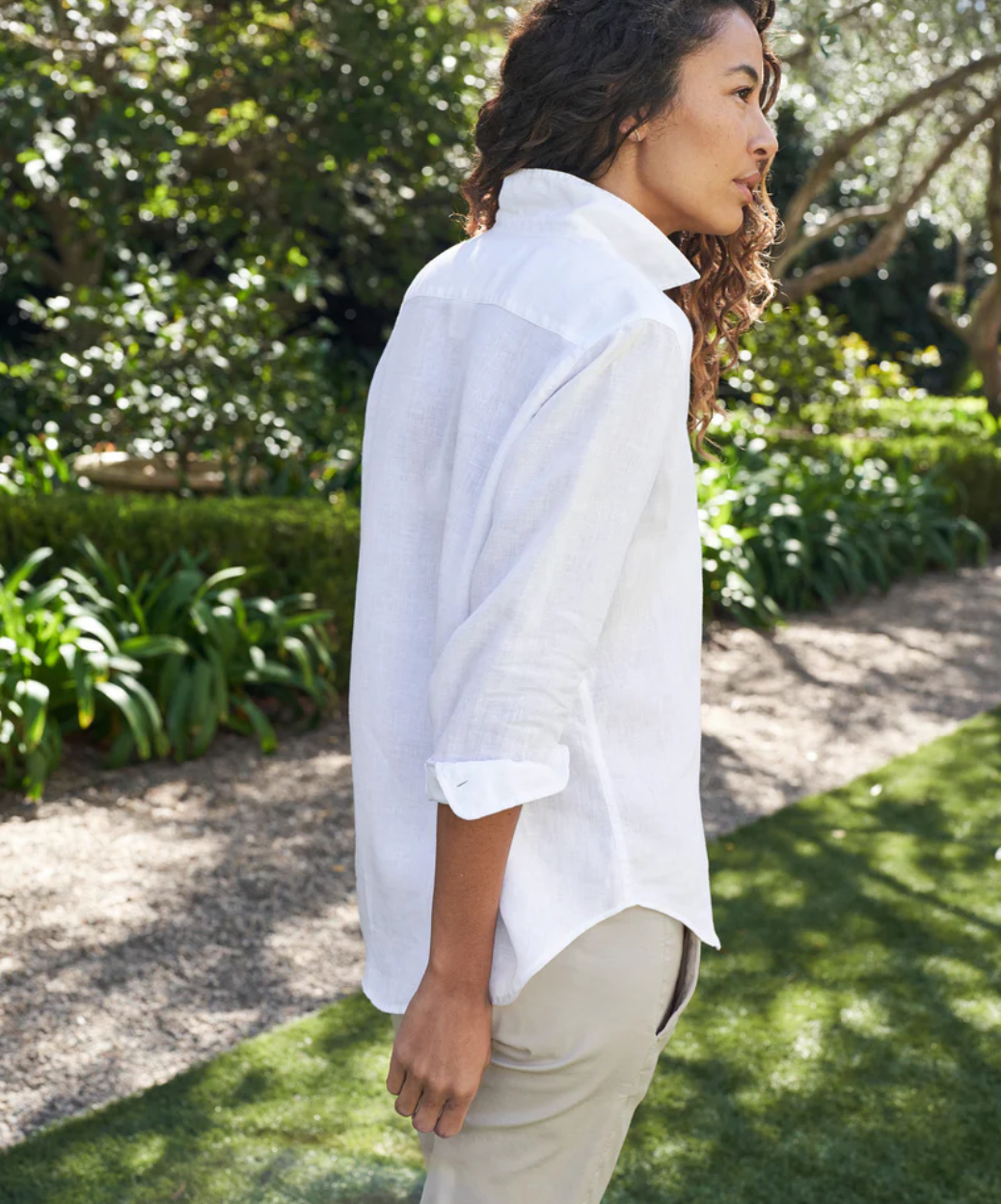 Eileen Relaxed Button-up Shjrt - White Linen